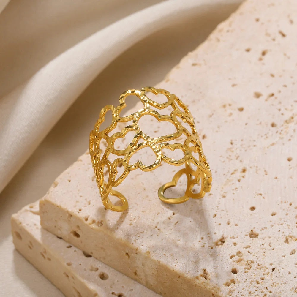 Heart Lattice Ring