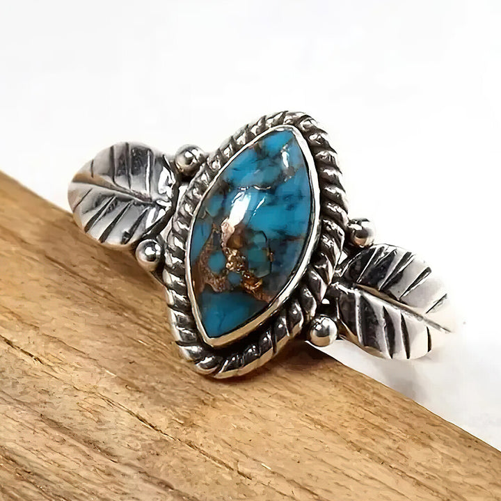 Aquamarine Leaflet Ring