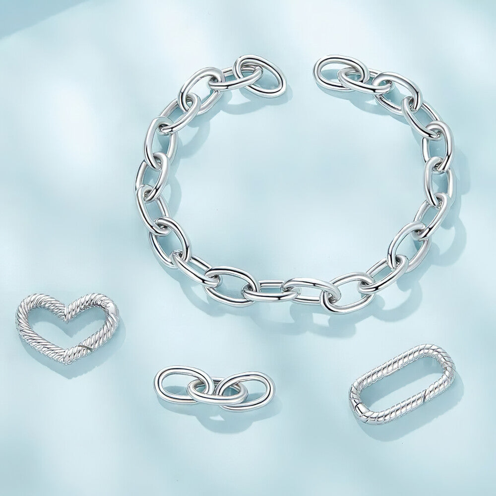 Cielo Heart Clasp Bracelet - 925 Sterling Silver