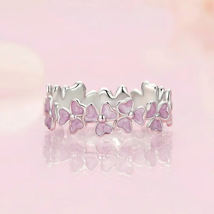 Lavender Clover Ring - 925 Sterling Silver