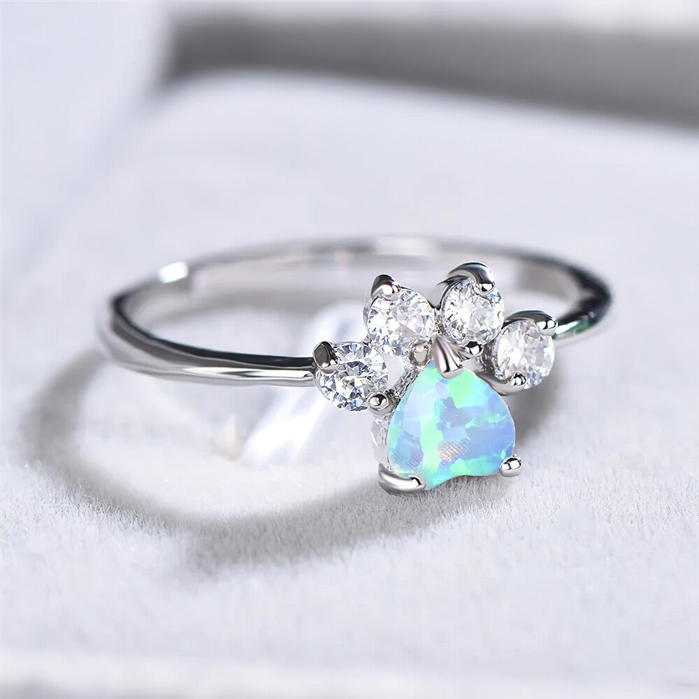 Opal Paw Ring