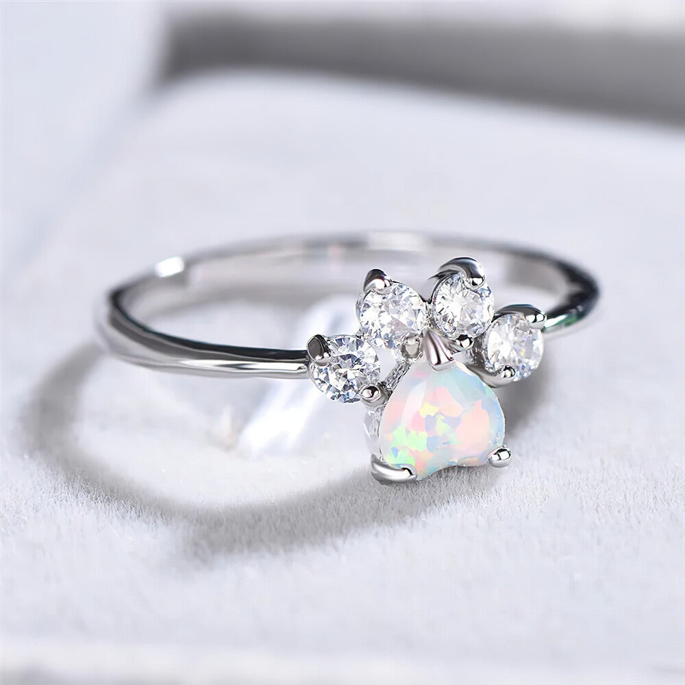 Opal Paw Ring