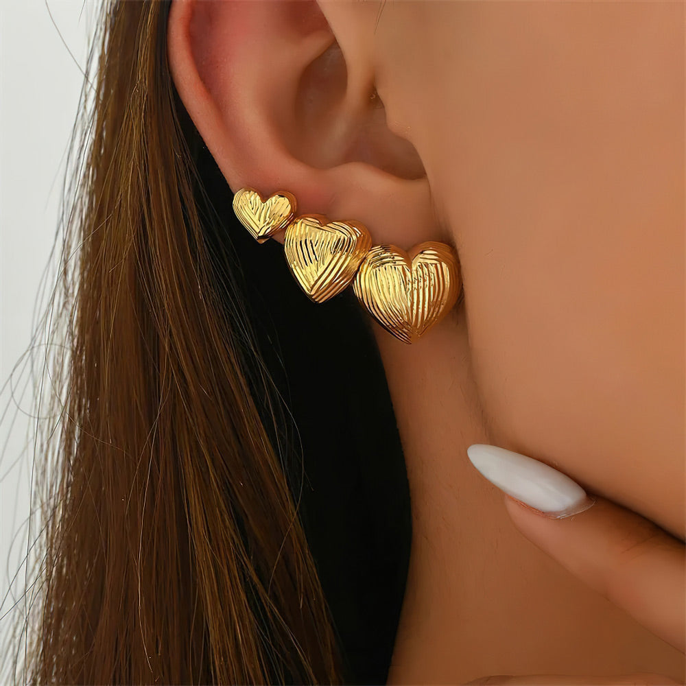 Yara Heart Stud Trio