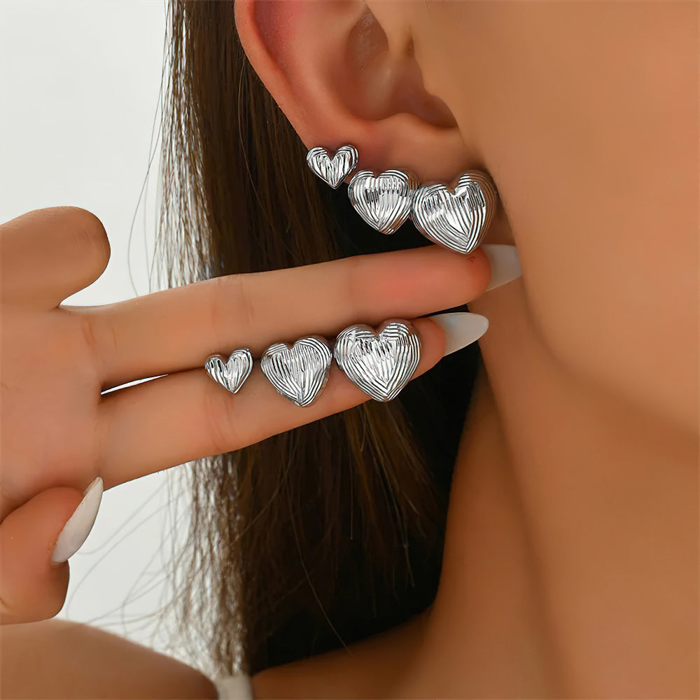 Yara Heart Stud Trio