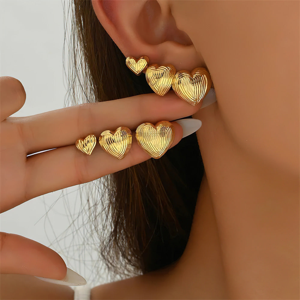 Yara Heart Stud Trio