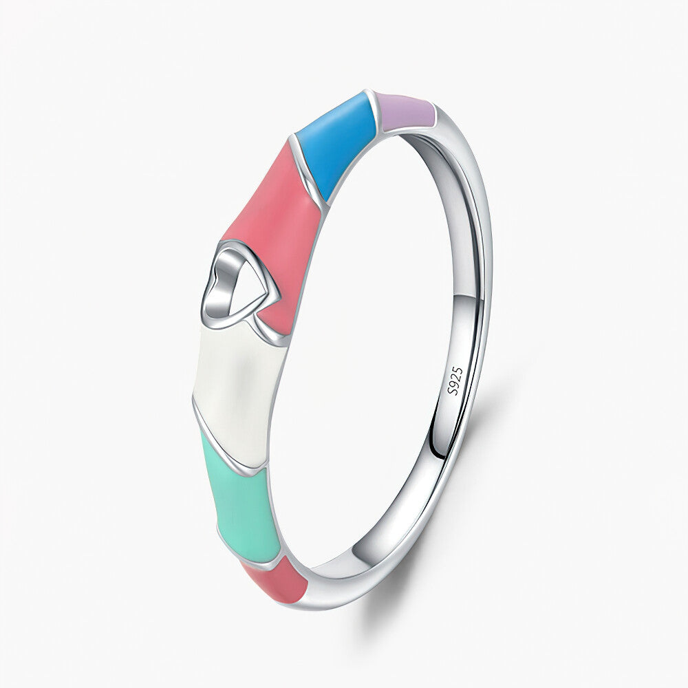 Benita Color Heart Ring - 925 Sterling Silver
