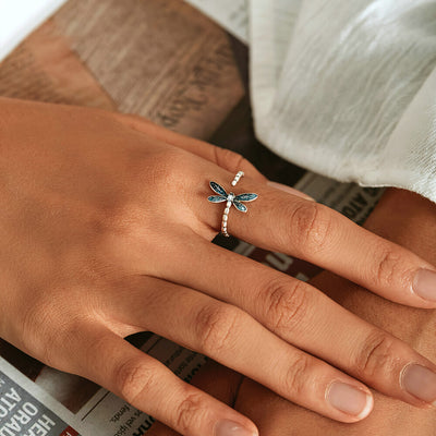 Dragonfly Ring - 925 Sterling Silver