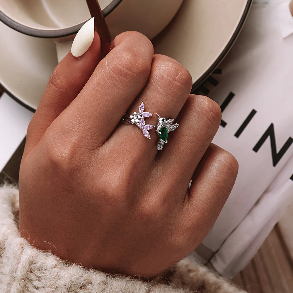 Hummingbird Sterling Ring - 925 Sterling Silver