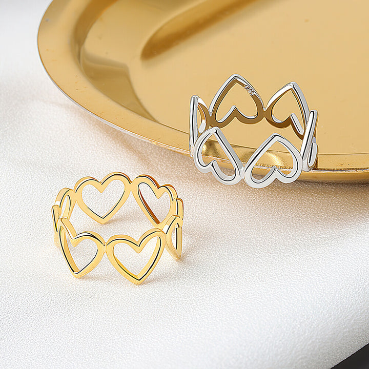 Jada Cut-Out Hearts Ring