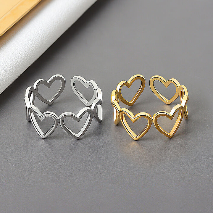 Jada Cut-Out Hearts Ring