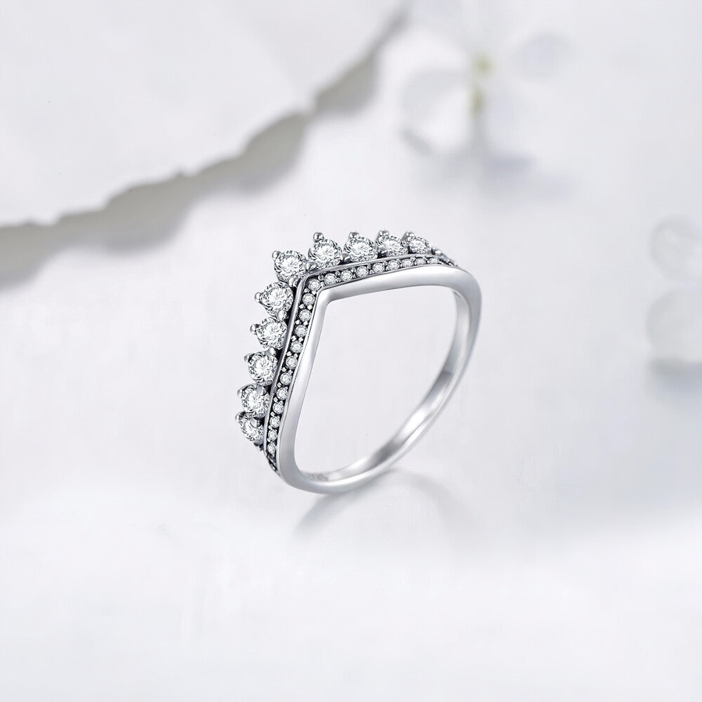 Princess Crown Ring - 925 Sterling Silver