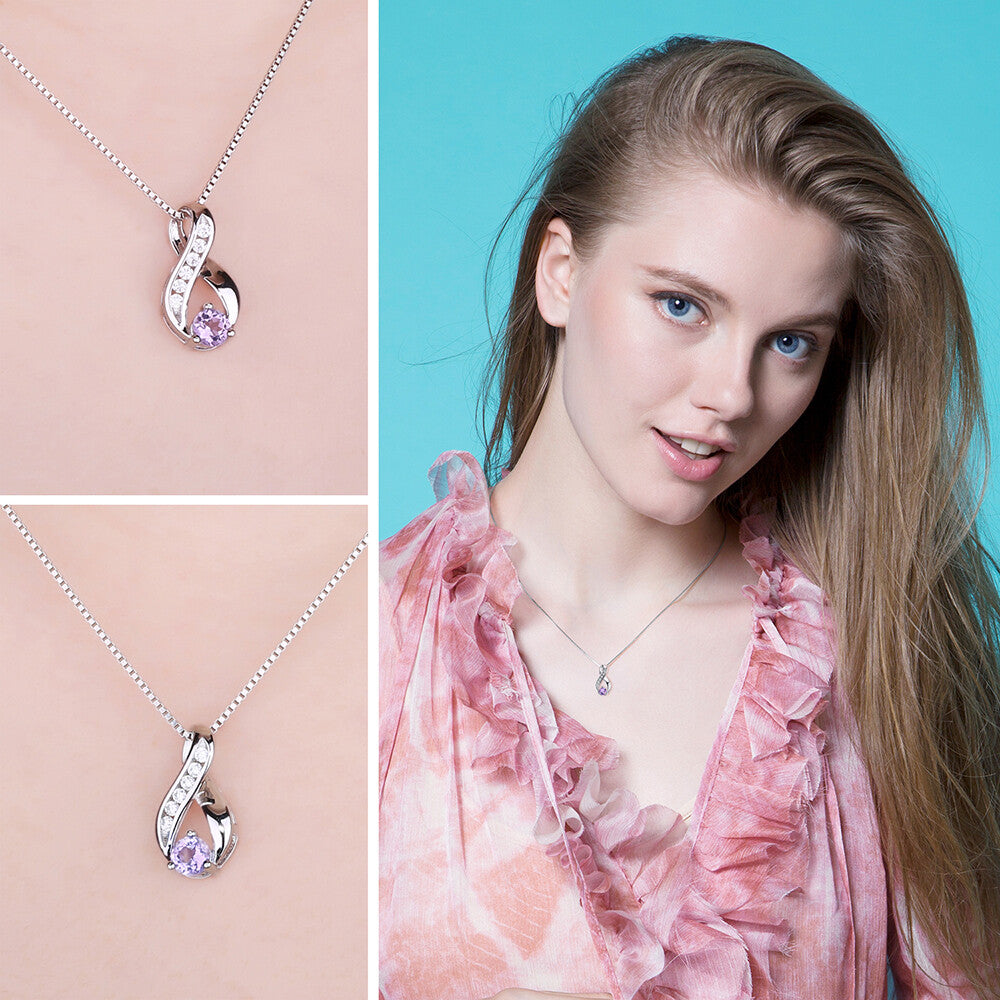 Purple Amethyst Pendant Necklace