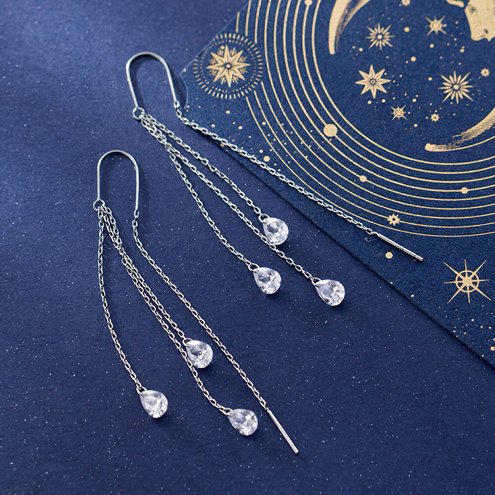 Water Drop Dangle Earrings - 925 Sterling Silver