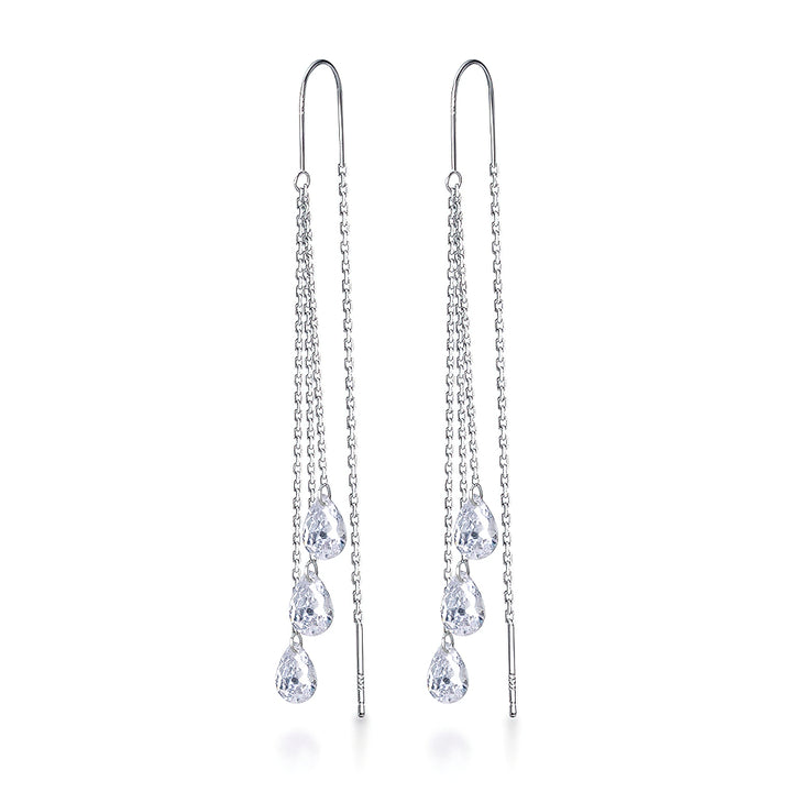 Water Drop Dangle Earrings - 925 Sterling Silver